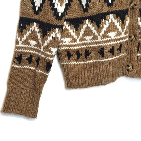 BB Dakota Steve Madden Fair Isle Aztec Button Down Cardigan Sweater Cozy Fall S - Picture 6 of 15